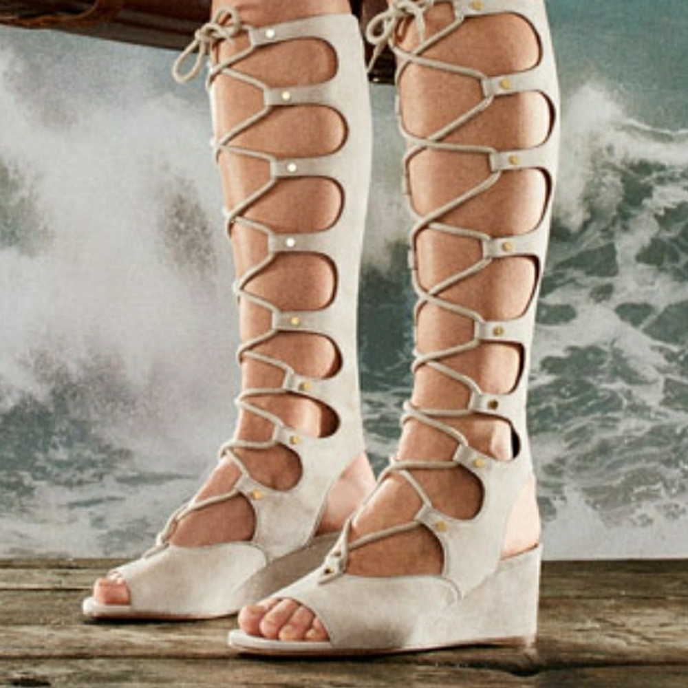 Chloe suede Gladiator tall wedge sandal